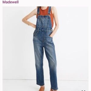 Madewell Classic Blue Straight Leg Denim Overalls